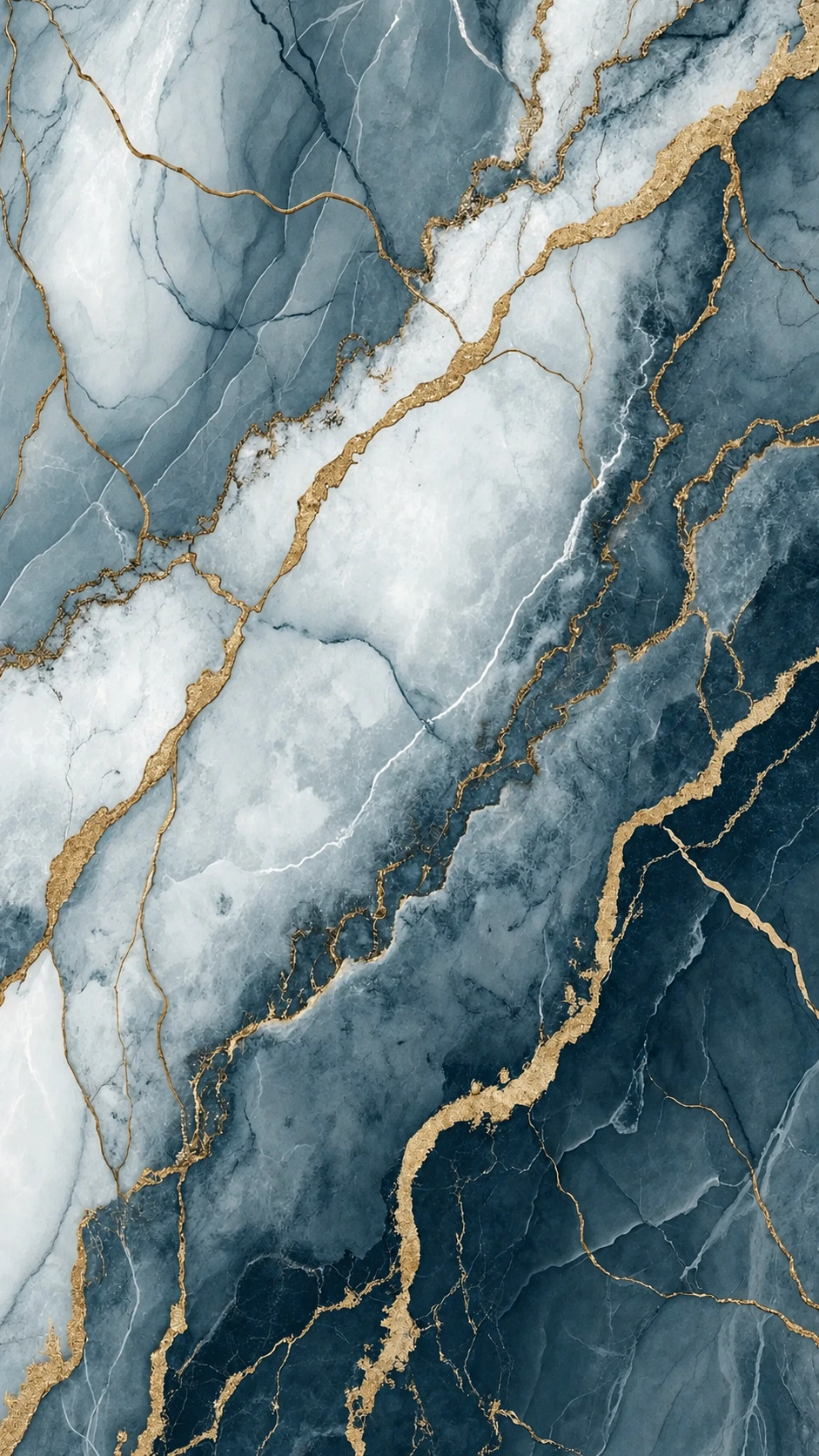 Blue and white marble pattern with gold veining